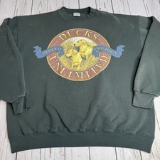 Vintage Ducks Unlimited Crewneck Sweatshirt USA Made Sz Large Labrador Retriever