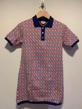 USED GUCCI KNIT COTTON POLO DRESS, SIZE 150 GOOD