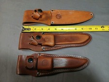 Knives of Alaska lot of 3 sheaths Fixed Blade Knife Sheath only brown Leather 