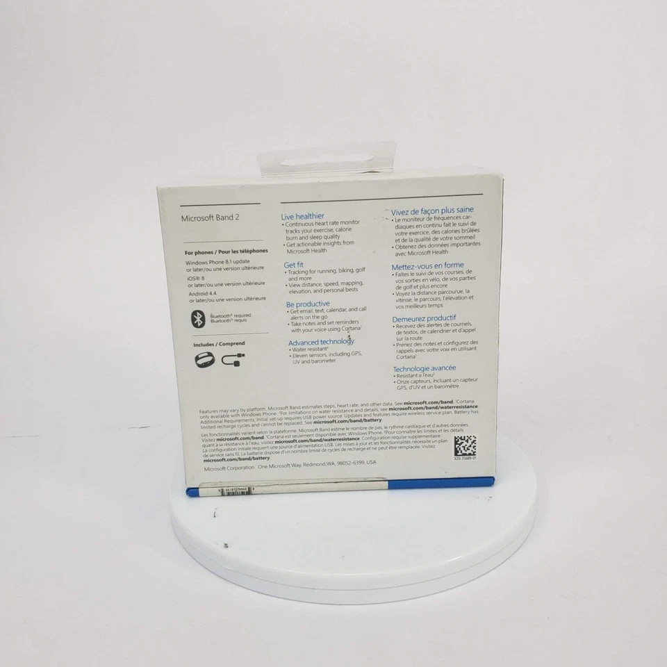 Nuevo reloj inteligente de fitness negro Microsoft Band 2 MU5-00002 para iOS y Android 1789 Foto 2 de 4