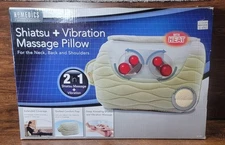HoMedics Shiatsu + Vibration Massage Pillow with Heat NEW