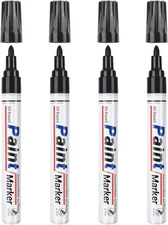 Black Paint Pen Permanent Marker Waterproof -4 Black paint markers,paint mark...