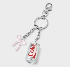*NEW* Diet Coke Graphic Keychain Charm with Pink Bow