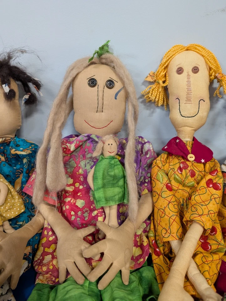 Primitive Folk Art Handmade Dolls - Image 3 of 4