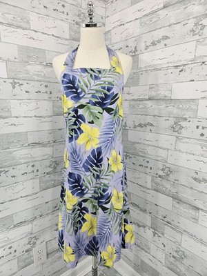 Tommy Bahama Womens 10 Tropical Silk Halter Midi Dress Floral Lila Yellow  Blue | eBay