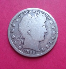 1898  FULL RIMS  BARBER HALF DOLLAR/NICE