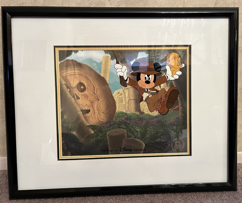 DISNEY ANIMATION ART —  INDIANA JONES ANIMATION CEL — WITH ARTIST AUTOGRAPHS