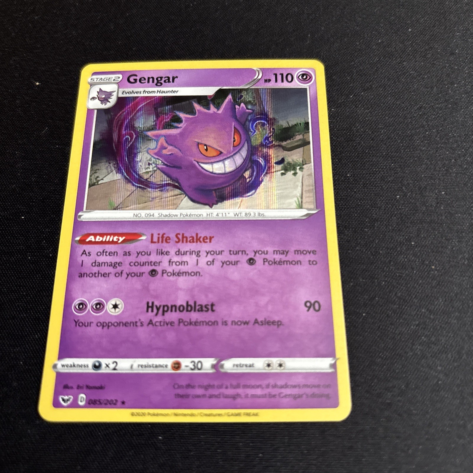 POKEMON GENGAR 085/202 SWORD & SHIELD RARE HOLO NEAR MINT