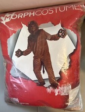 Men s Lion Jumpsuit Costume Adult Animal King suit Morph Halloween size large