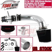 For 1995-1999 Nissan Maxima 3.0L V6 Aluminum Cold Air Intake Kit + Black Filter