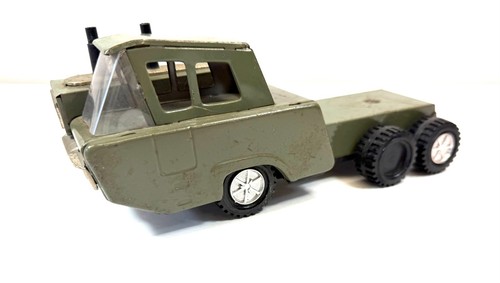Vintage S.S.S. Army Military Tin Friction Transport Tractor Truck from Japan