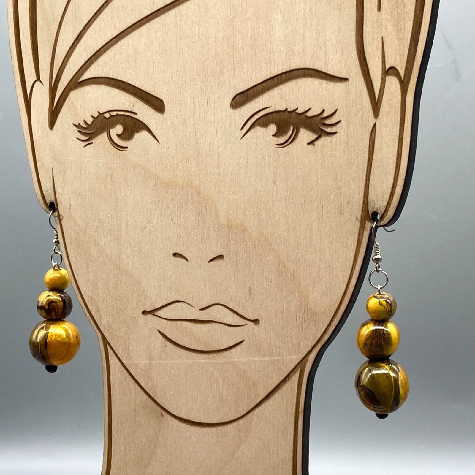 Dramatic Triple Drop Dangle Earrings, Vintage Shi… - image 1