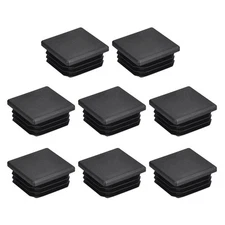 8Pcs 32x32mm(1.25inch) Plastic Tubing Plug Square Post End Caps Black