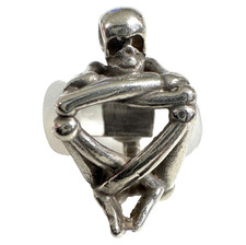 RARE Trollbeads Sterling Silver SKELETON SPIR...