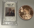 Trump Escalator 1 Troy oz .999 Fine Silver  Colorized Bar Sealed 2015 & 1 Copper