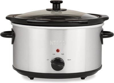 NESCO SC-4-25, Slow Cooker, 4 Quart, Silver 4 Quarts, 