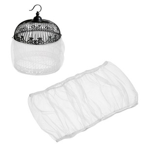 Capteur de semences d'oiseaux 16 Couverture du filet de cage d'oiseaux de pouce, (blanc, XXL)