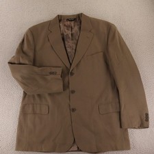 Jos A Bank Jacket 46R XL Brown 100 Wool Blazer Sport Coat Serge Twill