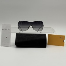 Fendi Sun Blue and Silver Sunglasses with Black Fendi Case 5209 028 NEW