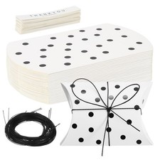 Pillow Gift Boxes Pillow Candy Box 3.62x2.56x0.98Inch Black Foil Dot 25Pcs