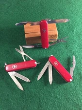 Lot of 3 victorinox swiss army knives Signature, Rally, and Rambler EDC  V-5