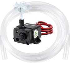 DIANN Mini Submersible Water Pump DC 12V Small Fountain (4.8W Black 