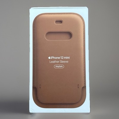 Apple Leather Sleeve Case with MagSafe Saddle Brown for the iPhone 12 Mini READ
