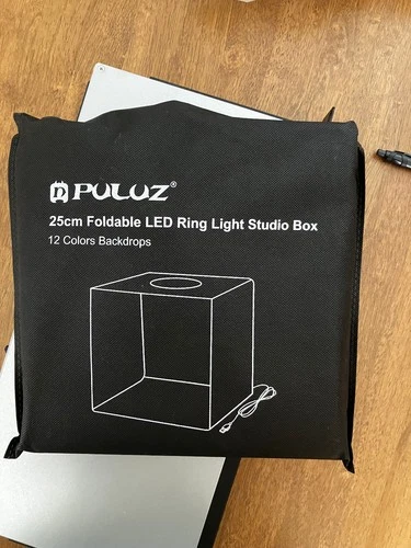Puluz 25cm Foldable LED Ring Light Studio Box