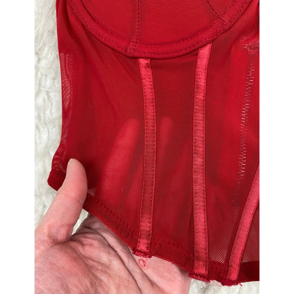 Sujetador corsé Rue 21 para mujer talla XS rojo transparente ligeramente forrado Foto 2 de 4