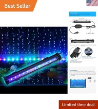 2W Aquarium Fish Tank Air Stone with Automatic Color Changing LED Light Lengt...