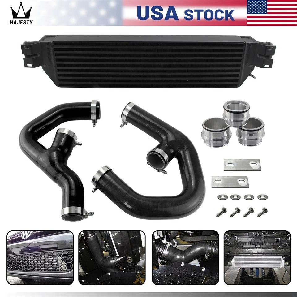 Turbo Intercooler Kit For Audi A3 VW Golf MK5 MK6 GTI FSI Jetta 2.0T 06-10 Black Foto 2 de 4
