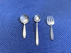 Vtg TOWLE Sterling Silver Infant Feeding Spoon & 4” Child’s Spoon & Fork Set 50g