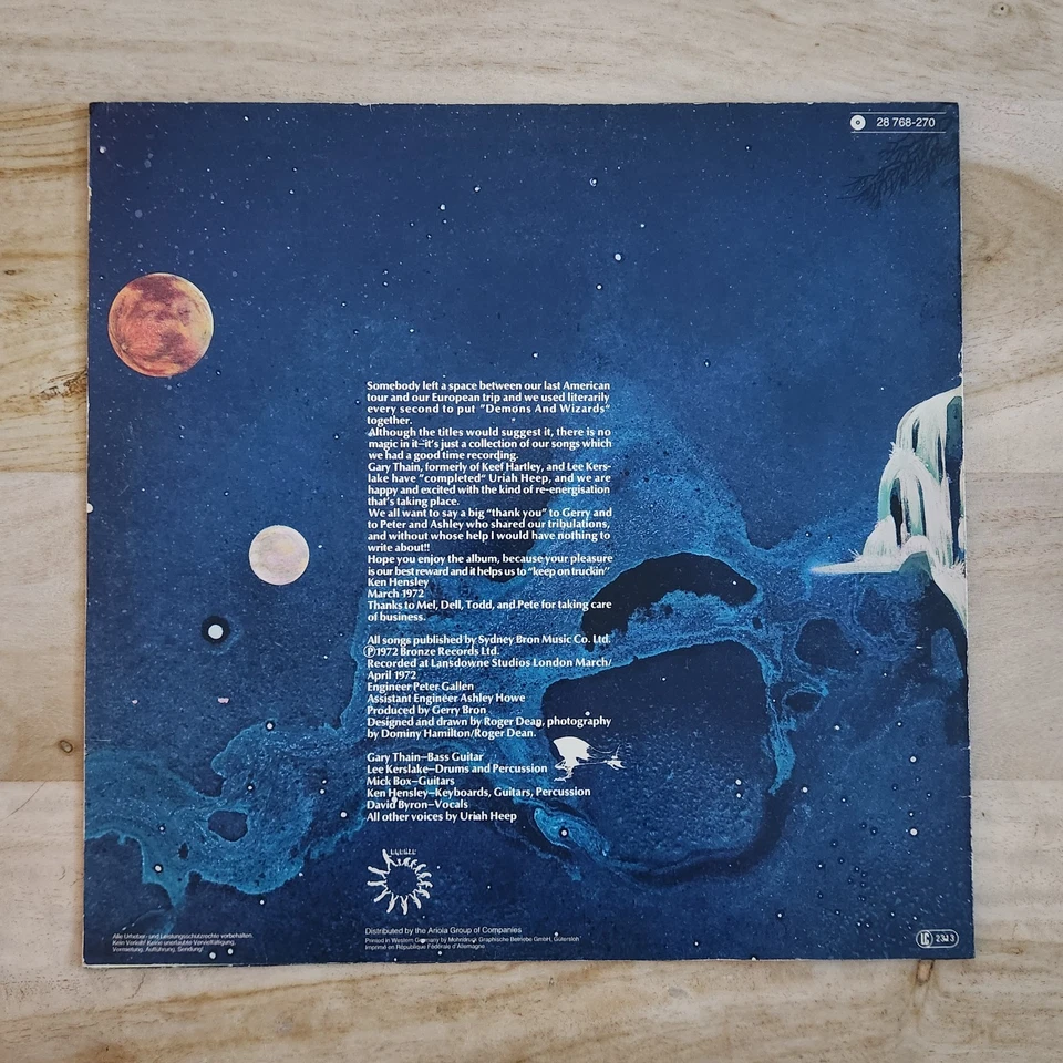 Uriah Heap - Demons And Wizards Vinyl LP 1983 Reissue German Import EX/EX - Image 2 of 4