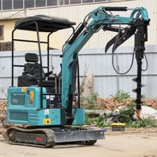 Hydraulic Thumb Mini Excavator 11.5HP Garden Diesel Crawler USA Inventory+Auger