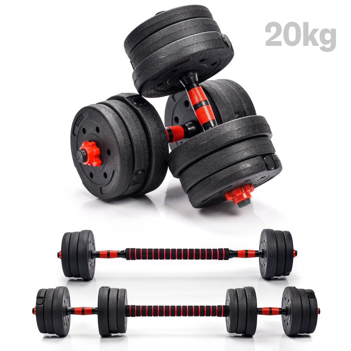 20kg dumbbell set weight plates barbell bar barbell dumbbell weights