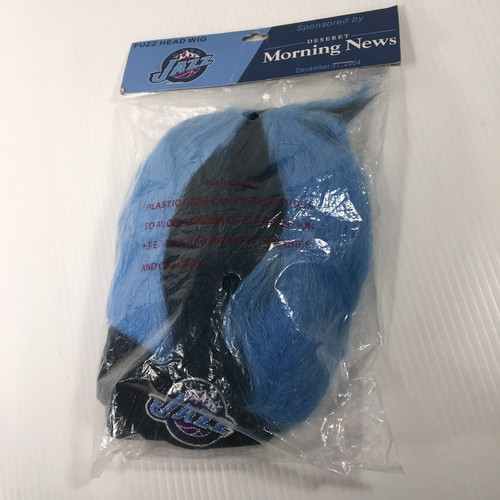 Utah Jazz Fuzz Head Wig Faux Fur Hat Skull Cap Deseret Morning News 2004 Sealed - Picture 10 of 10