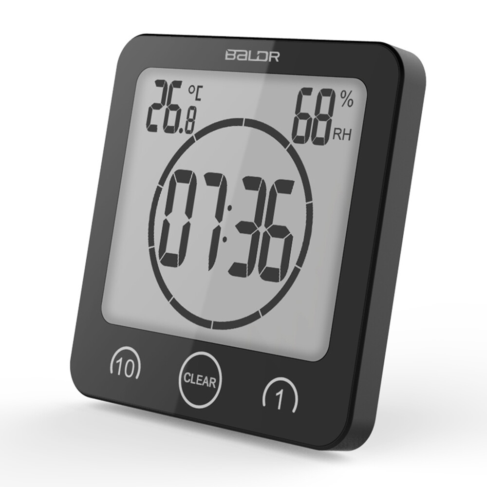 Baldr Shower Clock Timer Bathroom Water Resistant Countdown Suction Cup Hanging
