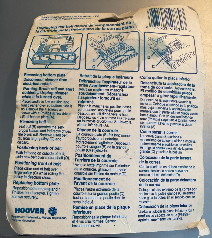 HOOVER WHIRLWIND WHS2001 WHS2002 WHS2101 VACUUM BELTS 2 PK NEW