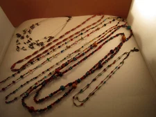Vintage Mixed Lot of 6 Costume Jewelry Beaded Necklaces Wood Zad