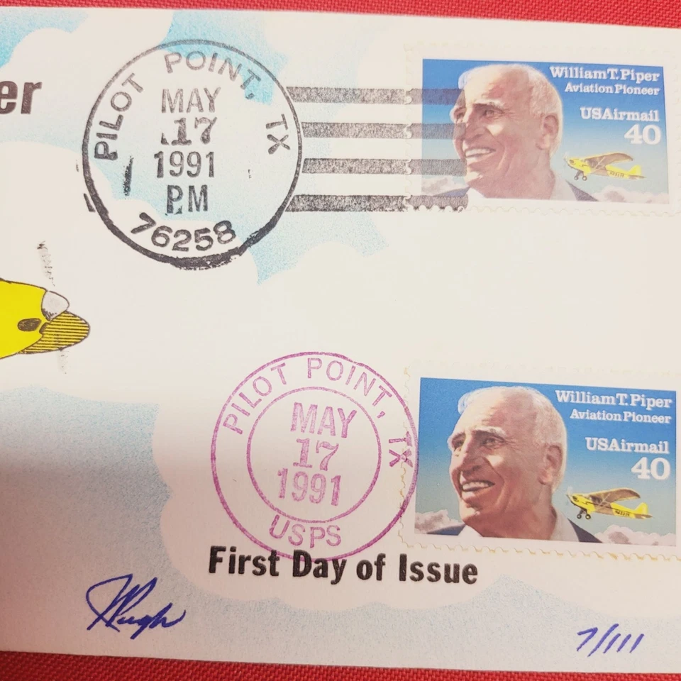 Sobre y recinto caché de estampillas primer día de emisión William T Piper The Henry Foto 4 de 4