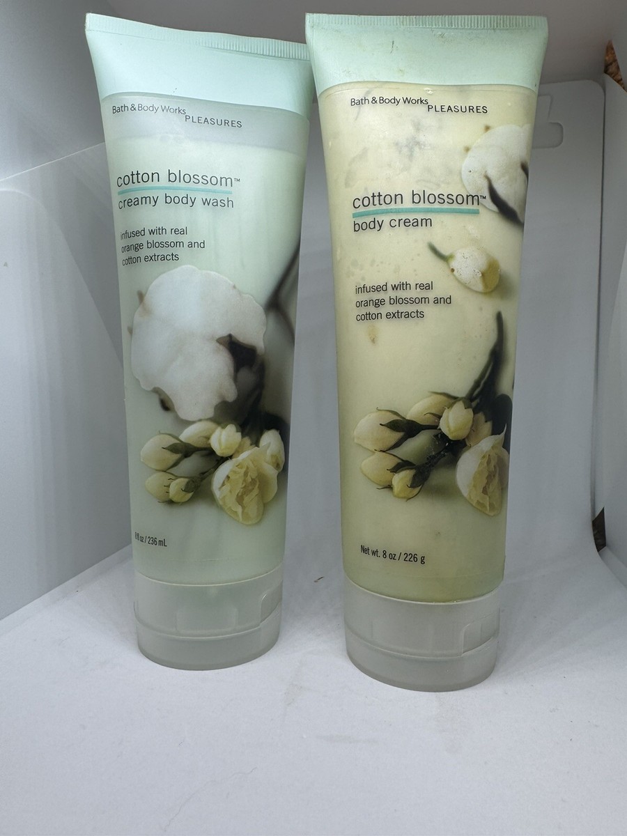 2 PC Bath & Body Works COTTON BLOSSOM Body Cream & Creamy Body