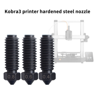 0.4/0.6/0.8mm Hardened Steel Nozzle for Anycubic Kobra 3 3D Printer Accessories