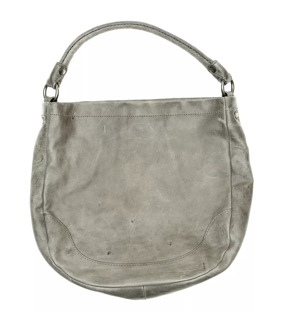 Buy the Frye Melissa Hobo Shoulder Bag Gray Leather