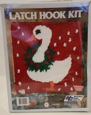 Vtg Latch Hook Kit XP79 Holiday Duck 12"x12" National Yarn Crafts 1988 Sealed