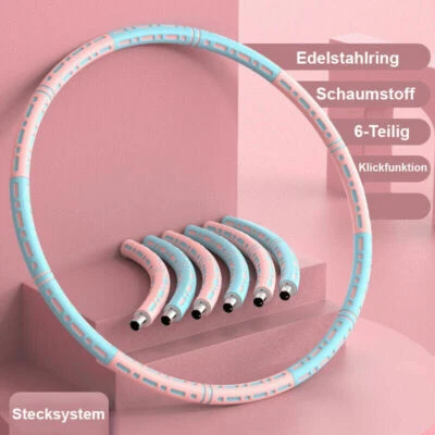 MARKENLOS Hula Hoop Pneumatico Acciaio Inox Adulti Stabile 6 Pezzi Riempibile 90cm 1-2kg