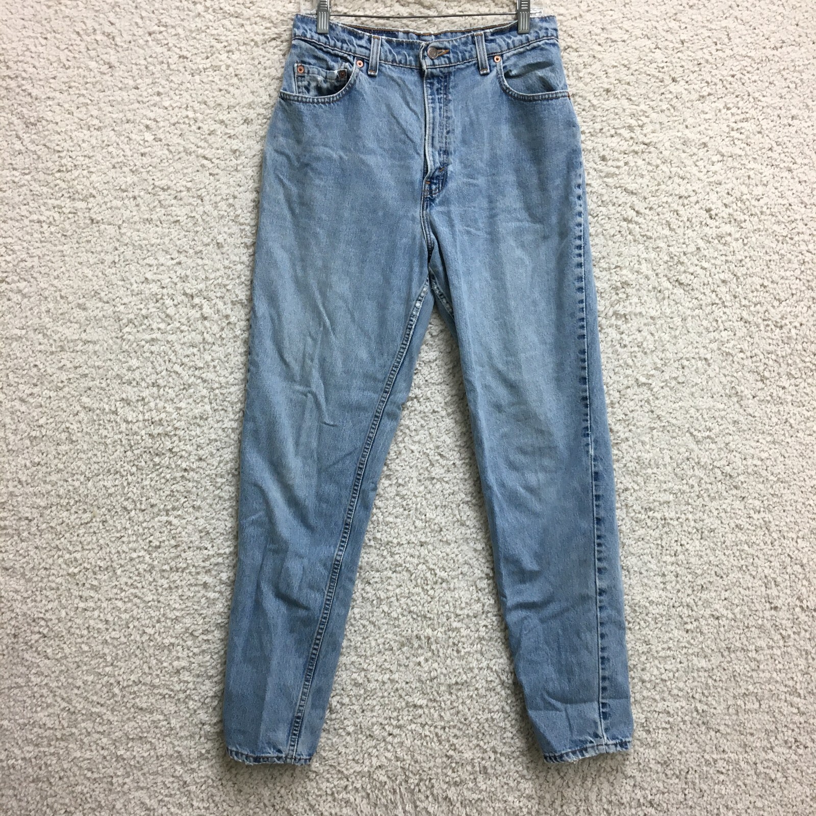 VINTAGE Levis 551 Jeans 12 Womens Blue Relaxed Fit Tapered Leg Medium Wash Denim
