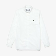 New Lacoste Men Slim Fit Stretch Cotton Poplin Shirt Sz L L/XL oxford polo