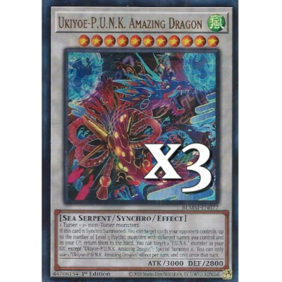 Carta Yu-Gi-Oh! Ukiyoe-P.U.N.K. Amazing Dragon - BLMR-EN075 - Secret Rare | 1ª Edición