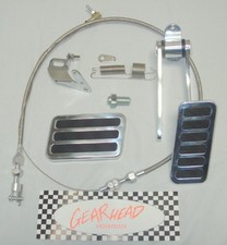 Xl Large Aluminum Street Rod Brake Pad Gas Pedal Throttle Cable Kit Chevy Billet Xl Large Aluminum Street Rod Brake Pad Gas Pedal Throttle Cable Kit Chevy Billet