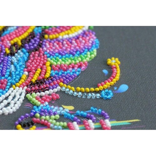 Once Upon a Night bead embroidery kit *** FREE SHIPPING rainbow owl beading kit - Picture 5 of 7
